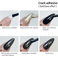Vernis à ongles liquide BIN effet photothérapie motif serpent, vernis à ongles beauté en flacon, effet ongles craquelés