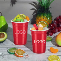 Vente chaude de haute qualité 16oz rouge en plastique fête Bar tasse jetable Beerpong bicolore PP tasse de Tennis de Table fête jeu tasse