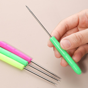 Plastic Handle <b>Leather</b> Punch <b>Tool</b> Stainless Steel Needle For Arts And Crafts Diy Sewing Repair - Product Image 1