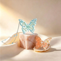 Nouveau moule en silicone YS à six cavités en forme de papillon pour pendentifs, porte-clés, boucles d'oreilles, pendentifs de sac et décorations DIY