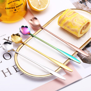 Cuillère à mélange de thé et de crème glacée en acier inoxydable, cuillère à Long manche en forme de fleur pour Souvenirs de mariage <span class=keywords><strong>cadeaux</strong></span> <span class=keywords><strong>d</strong></span>'invités - Product Image 4
