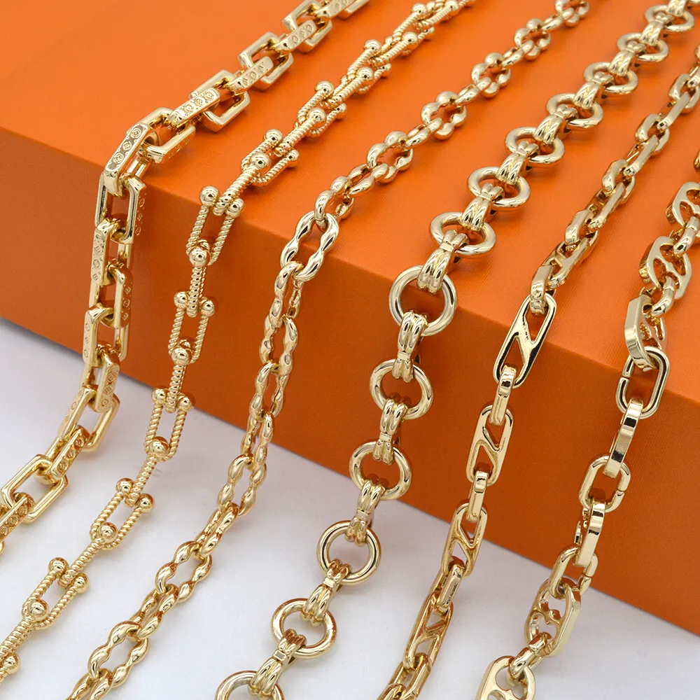 Custom factory manufacturer Wholesale plated bead chain necklace bag gold cuban Zinc Alloy Metal Lead Free handbag chain