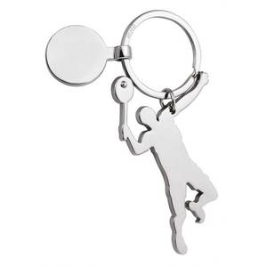 Portachiavi a Forma di Racchetta da Tennis con Moneta, Realizzato in Gomma Resistente e Metallo - Product Image 1