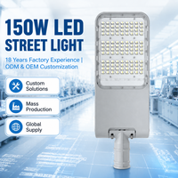 Lampe de rue LED extérieure commerciale 150W IP66 en aluminium pour parking, cour d'usine et routes côtières