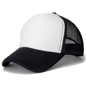Polyester Foam Front Mesh Back 5 Panel 2 Tone Custom Trucker <b>Hat</b> Adjustable Mens Athletic Fitted Baseball Cap Casquette - Product Image 1