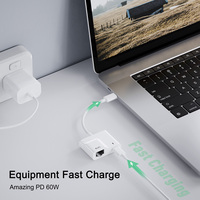 Adaptateur USB C vers Ethernet Type C vers LAN Gigabit Ethernet RJ45 adaptateur réseau filaire LAN convertisseur pour iPad Android macbook Pro