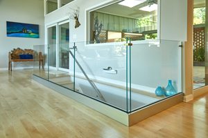 <strong>Deck</strong> <strong>Railing</strong> Frameless Balustrade Aluminum U Channel Profile Glass <strong>Railing</strong> with Led Light - Product Image 5