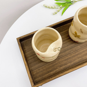 Taza de Agua de Cerámica de 400 ml con Pajita, Diseño de Hongos Rojos y Hojas de Arce Amarillas, Apta para Microondas, para Oficina y Desayuno - Product Image 4
