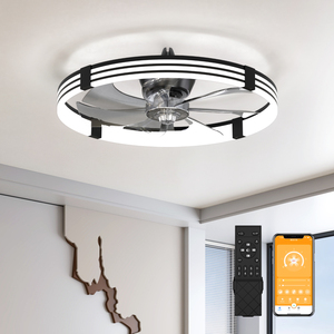 Ventilador de techo con luz, 3 colores, 6 velocidades, función de temporizador y control de temperatura para dormitorio, hogar, sala de estar. - Product Image 1