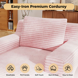 Sofá Cama Individual Extra Grande Reclinable de Terciopelo, Envasado al Vacío, Sin Ensamblaje, para Dormitorio, Sala de Estar y Uso en Exteriores - Product Image 3