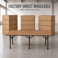 Table pliante d'extérieur en acier au carbone, portable, pour camping, pique-nique, barbecue, ensemble complet de meubles de salle à manger