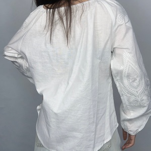 Camisas Casuales de Manga Larga para Mujer, Blusa Bordada, Tops de Verano - Product Image 4