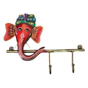 Porte-manteau mural en fer durable Ganesh Ji, 2 crochets, pièce décorative traditionnelle pour la salle de prière, décoration de la maison, utilisation pour les festivals et les cadeaux - Product Image 5