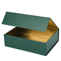 Boîte cadeau vide pliable en carton rigide noir de luxe avec logo personnalisé de qualité supérieure
