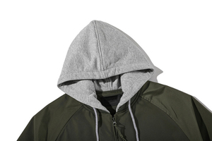 Blouson bombardier en satin à logo personnalisé pour hommes cardigans surdimensionnés à capuche avec fermeture éclair motif solide coupe ample 6XL coupe-vent à capuche - Product Image 4