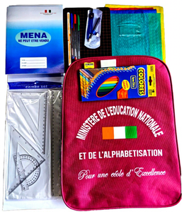 Ensemble de fournitures scolaires de base CM1 <span class=keywords><strong>CM2</strong></span> approuvé par le gouvernement de Côte d'Ivoire, kit de <span class=keywords><strong>sac</strong></span> à <span class=keywords><strong>dos</strong></span> <span class=keywords><strong>pour</strong></span> étudiants ABI BYSK26 40x30x15cm - Product Image 1