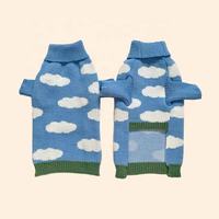 Pull en laine bleu sur mesure pour chien, tricoté à la main, réfléchissant, confortable, hiver, Noël, moderne, simple, personnalisé pour chiens de petite et grande taille