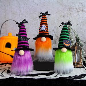 Nouveau transfrontalier 20.23 millions jour saint Mini chapeau de sorcière tricolore fantôme Halloween matériau en tissu écologique poupée adulte - Product Image 2
