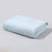 Vente en gros, couverture gaufrée respirante et absorbante pour bébé, couverture gaufrée en tissu de bambou doux, couvertures d'emmaillotage pour nouveau-né Hongbo OEM/ODM