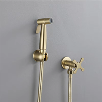 Ensemble de douche de bidet en laiton luxueux avec bidet de toilette en or brossé