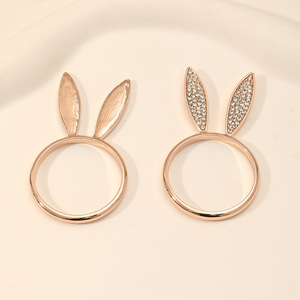 Anneau de serviette Lapin de Pâques en strass brillant, artisanat métallique populaire et chic pour une esthétique créative de <span class=keywords><strong>cuisine</strong></span> et salle à manger - Product Image 6