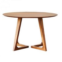 Ensemble de table à manger en bois de caoutchouc couleur noyer moderne avec 4 chaises Hiroshima douces, meubles de restaurant ronds, usage domestique