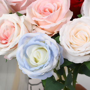 Panbu <b>Artificial</b> Rose Single <b>Stem</b> Medium Size High Simulation Wedding Home Decoration Flower Arrangement Props - Product Image 4