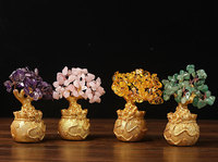 Venta al por mayor de cristal Árbol de la suerte bolsa de dinero árbol decoración creativa de moda para el hogar Oficina de negocios