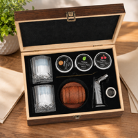 Ensemble fumeur à whisky en gros, en stock aux États-Unis, avec 2 verres et 3 saveurs de copeaux de bois, pour cadeaux de pendaison de crémaillère, supports vierges pour gravure laser