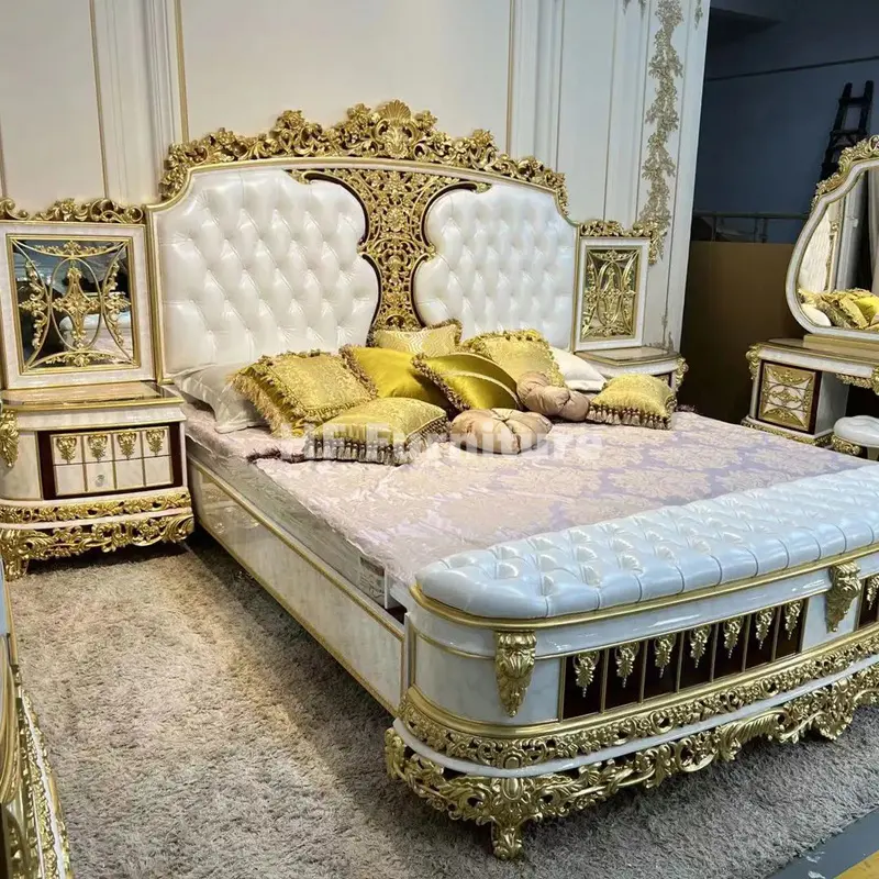 Nice Bed Room Furniture Full Set Royal Turkish Bedroom Furniture Luxury King Size Bed Classic