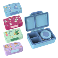 Boîte à lunch isotherme pour enfants OEM&ODM pour la rentrée scolaire avec pot alimentaire thermos en plastique de qualité alimentaire, conteneur de stockage alimentaire rectangulaire