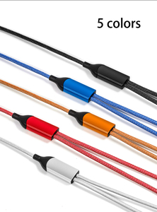 Câble de charge rapide multi 100W 5A double USB C, câble de charge rapide multi 2 en 1, câble USB C vers USB C tressé en nylon - Product Image 6