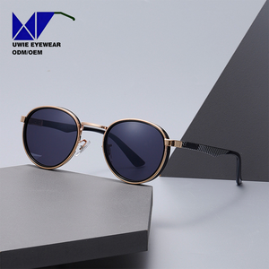 Lunettes de soleil rétro vintage OEM, style punk, avec logo personnalisé, protection UV400, verres et monture en PC, pour hommes et femmes - Product Image 1