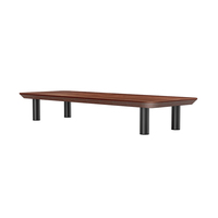 Bureau d'ordinateur en bois massif avec étagère extensible Rehausseur de moniteur stable et organisateur de bureau pour le bureau de jeu