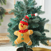 Adorables décorations de Noël en forme d'homme en pain d'épices en peluche, deux styles, en velours côtelé doux, décorations festives à suspendre à l'arbre de Noël, cadeau de fêtes