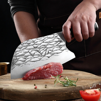 Couteau de cuisine chinois de 7,5 pouces, manche en bois de Pakka, acier au carbone, couteau à découper et à trancher écologique