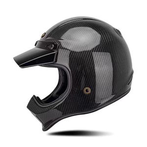 Casque de motocross rétro en fibre de carbone, toutes saisons, unisexe, pour la conduite hors route en montagne - Product Image 2