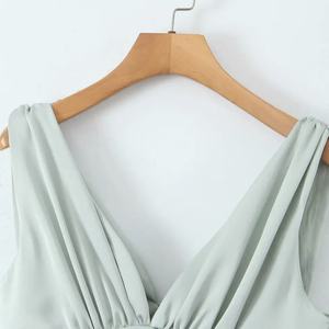 Vestido de Verano Sexy Estampado sin Mangas con Cuello en V para Mujer, Mini Vestido Casual de Moda, Vestido Ajustado con Cuello en V Francés, Estilo Corsé - Product Image 4