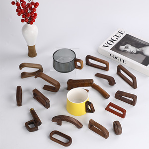 Poignées en bois pour tasses à café, noyer noir, bois massif, faites à la main, poignée plate et droite, outils artisanaux pour la maison C110 - Product Image 1