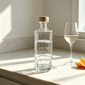 Bouteille en verre vide personnalisée transparente <span class=keywords><strong>de</strong></span> 500 ml et 700 ml pour spiritueux, liqueurs, whisky, brandy avec bouchon - Product Image 4