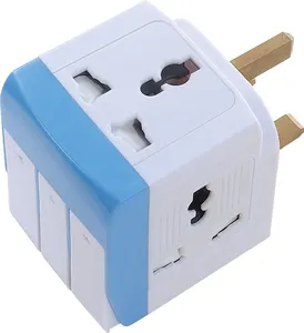 13A 250V Multi socket 3way universal outlet adaptor with switch and light