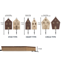 Crochets muraux décoratifs en bois en forme de maison pour suspendre des articles dans le salon, la chambre et la cuisine