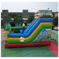 Château gonflable commercial pour enfants avec toboggan, structure de saut robuste, aire de jeux gonflable pour la location