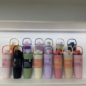 Ow 30oz cup <span class=keywords><strong>Mug</strong></span> với logo tùy chỉnh thiết kế thép không gỉ chai chân không cách điện du lịch Tumblers với rơm và xử lý - Product Image 2