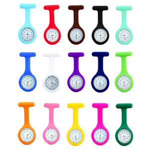 Soft Silicone Strap Nurse <b>Watch</b> Clip-On <b>Pin</b> Round Face Multiple Colors for Doctors Nurses - Product Image 2