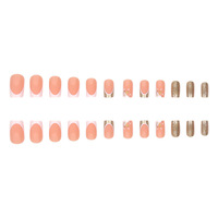 Faux ongles en acrylique ABS de type simple motif de cercueil Style salon en forme de U doigts à presser avec conception de ballet de colle pour ongles de bricolage
