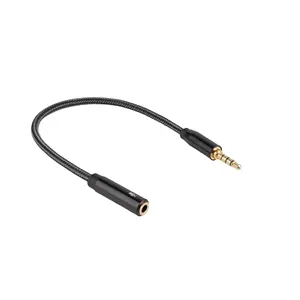 Nylon Braided gold plated mobile earphone all-purpose OMTP mutual convert CTIA Aux cables 4 pole 3.5mm plug audio cable