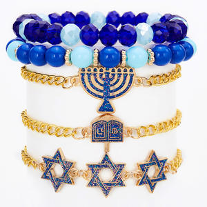 Kadınlar için Hanukkah bilezikler <span class=keywords><strong>David</strong></span> Menorah Dreidel Charm bilezik Chanukah yahudi tatil takı hediyeler - Product Image 4