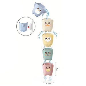 Gobelet de rangement pour salle de <span class=keywords><strong>bain</strong></span>, motif animal de dessin animé, <span class=keywords><strong>ventouse</strong></span>, impression de logo, gobelet empilable, jouet de puzzle pour enfants, jouets de <span class=keywords><strong>bain</strong></span> pour bébé - Product Image 4