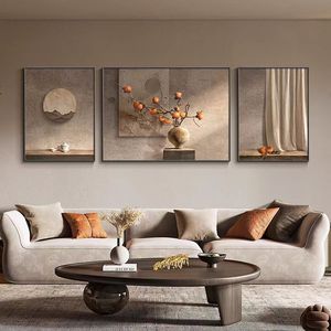 Arte Mural Tríptico Moderno y Minimalista de Lujo, Decoración de Pared de Estilo Moderno para Sala de Estar u Oficina, Pintura Decorativa de <span class=keywords><strong>Paisaje</strong></span> - Product Image 4